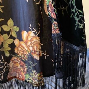 Floral Kimono with fringe